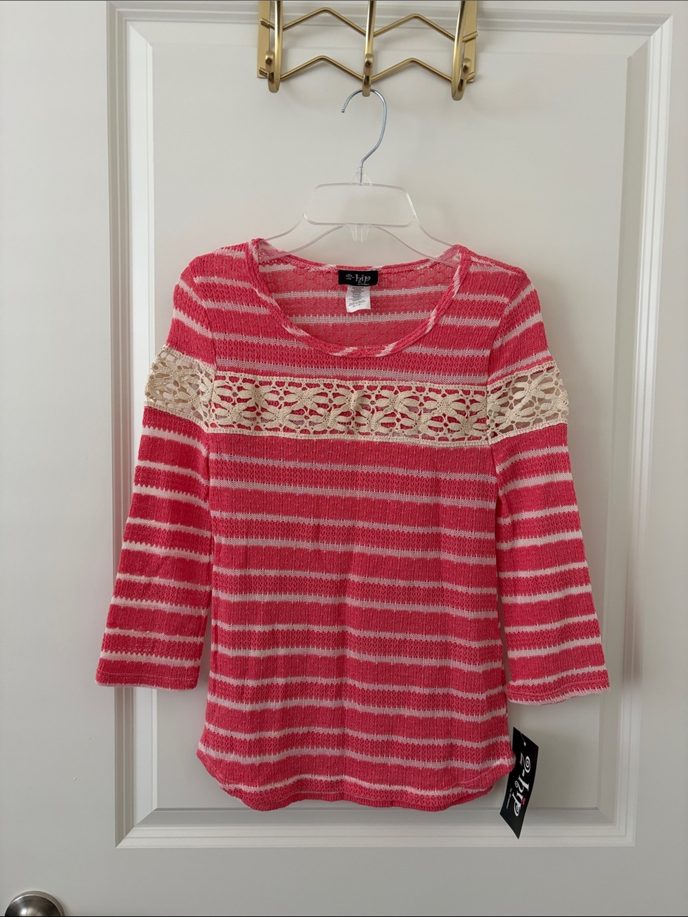 2 Hip by Wrapper girl's striped knit sweater